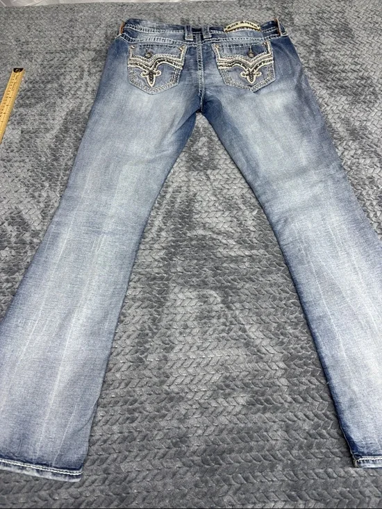 Rock Revival Women's Light Blue Boot Cut Jeans with Faded Wash - Picture 10 of 10